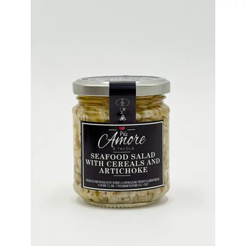 olasz tenger gyümölcsei saláta gabonákkal és articsókával