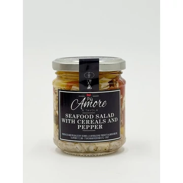 olasz tenger gyümölcsei saláta gabonákkal és paprikával