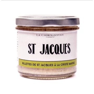 gourmet francia Szent Jakab-kagyló rilette édesköménnyel
