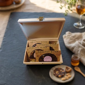 spanyol gyümölcsszeletek ajándékcsomag fadobozban