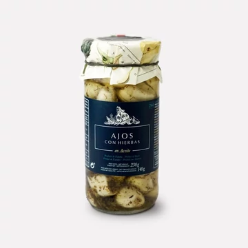 egész fokhagymagerezd olajban fűszerekkel tapashoz