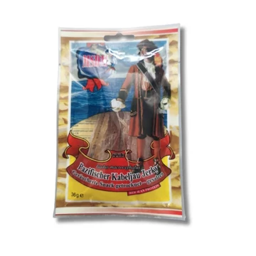 szárított füstölt tőkehalfilé snack