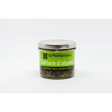 gourmet vegán algatatár paradicsommal és fűszerekkel