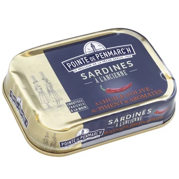 gourmet sült szardíniafilé olívaolajban különféle paprikával