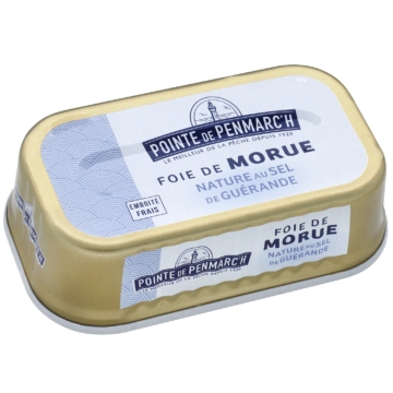 különleges tőkehalmájkrém Guérande-i sóval