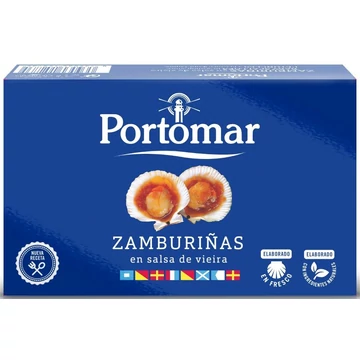 galíciai fésűkagyló paradicsomos marinált szószban