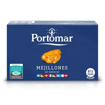 spanyol kékkagyló-konzerv tengervízben