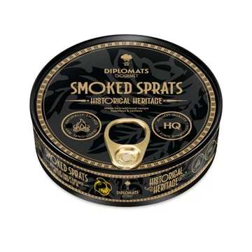 gourmet füstölt sprotni citrommal különleges hagyományos eljárással nyers napraforgóolajjal és extra szűz olívaolajjal