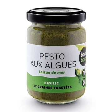 Zöldalga pesto bazsalikommal bio