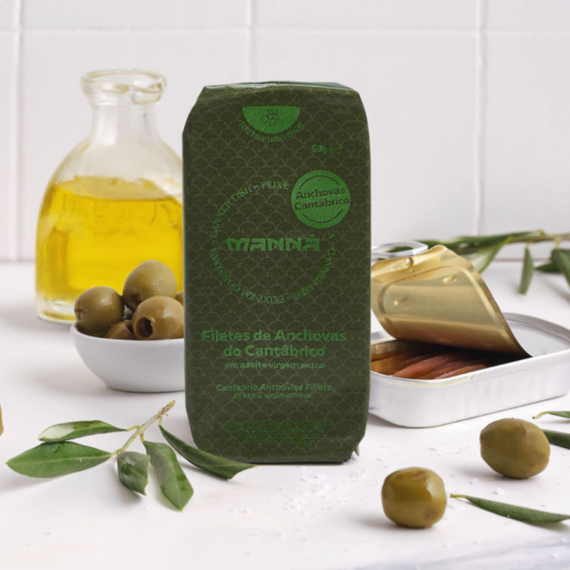 különleges Cantabria-i szardellafilé-konzerv extra szűz olívaolajban gluténmentes