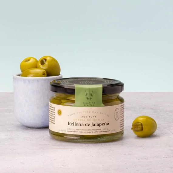 óriás gordal olívabogyó jalapeno paprikával töltve