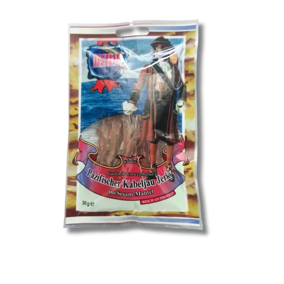 szárított tőkehalfilé snack szezámmaggal