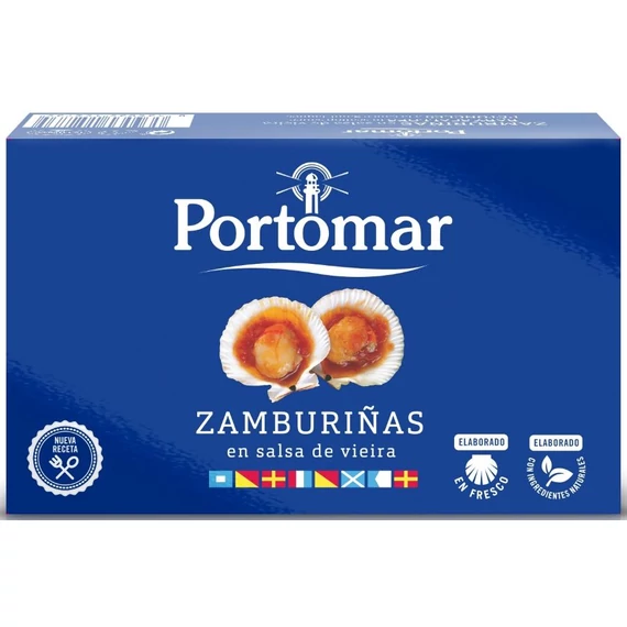galíciai fésűkagyló paradicsomos marinált szószban