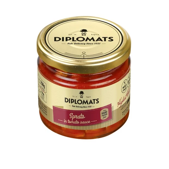 prémium füstölt sprotni paradicsomszószban üvegben 175g