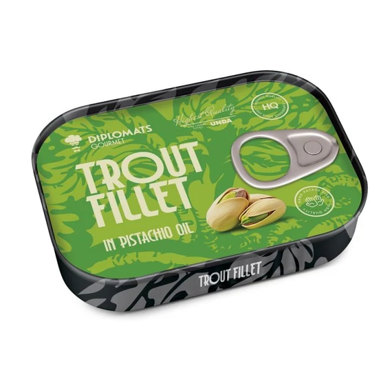 különleges pisztrángfilé pisztáciaolajban