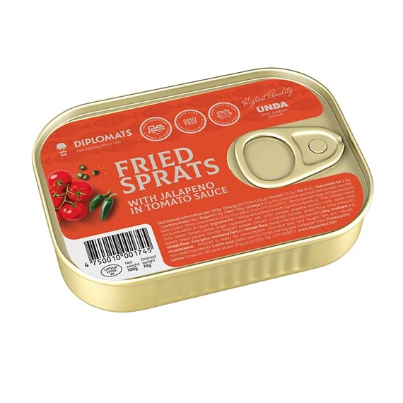 prémium sült sprotni paradicsomszószban jalapeno paprikával