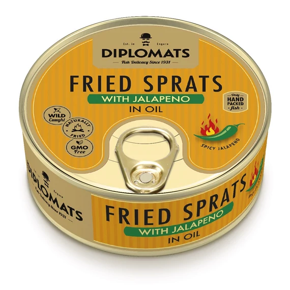 prémium sült sprotni repcemagolajban jalapeno paprikával 240 g